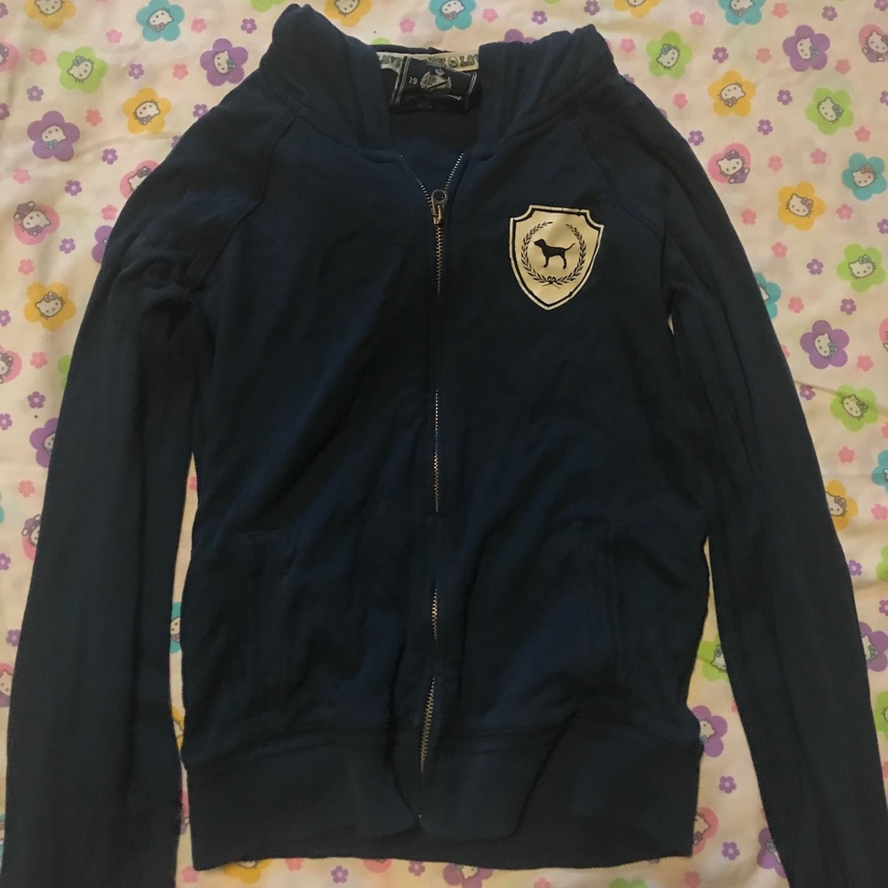 PINK navy zip up jacket